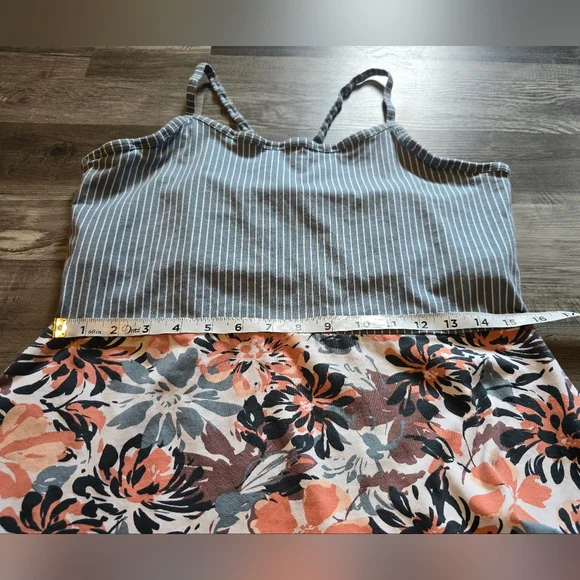 Pact Lake Blossoms/Lake Stripe Fit & Flare Strappy Dress XL - Picture 7 of 11